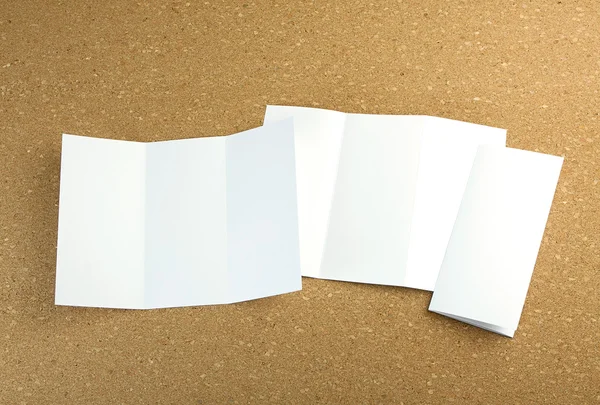 Blank white folding paper flyer