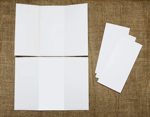 Blank white folding paper flyer