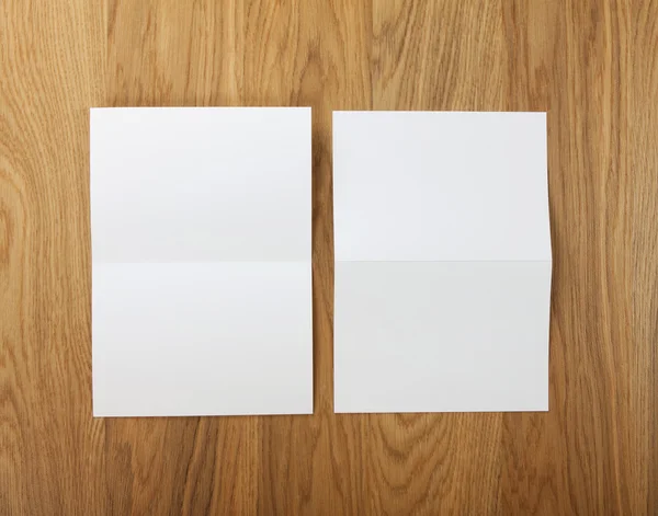 Blank white folding paper flyer