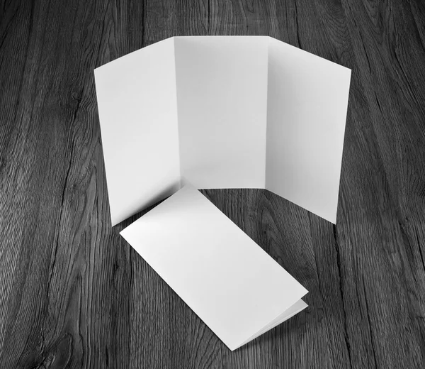 Blank white folding paper flyer