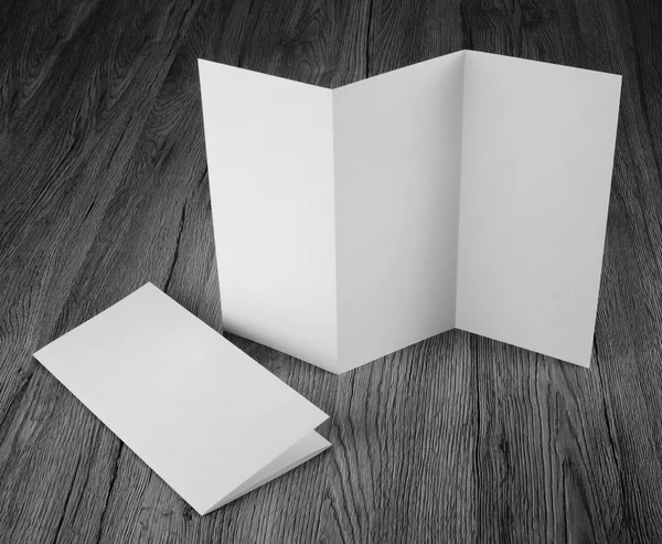 Blank white folding paper flyer