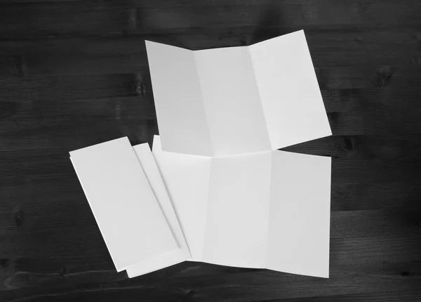 Blank white folding paper flyer