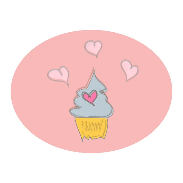 Valentines Day love sweet cupcake doodle