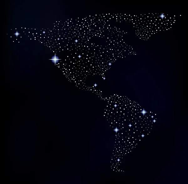 Vector America map made of shining space stars. Elements of this image furnished by NASA