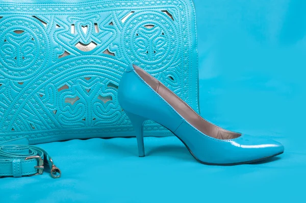 Beautiful blue shoes and handbag