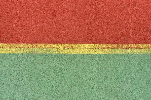 Detail of yellow lines on football playground. Detail of lines i