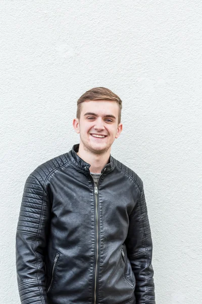 Young man on white background