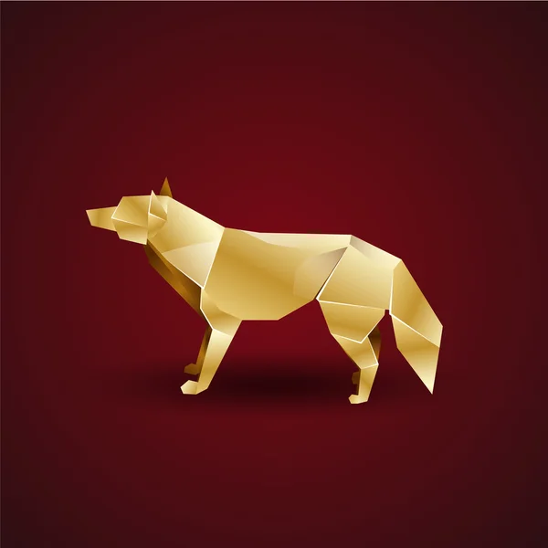 金色的折纸狼 - 图库矢量图像 Leo_Troyanski #97618968