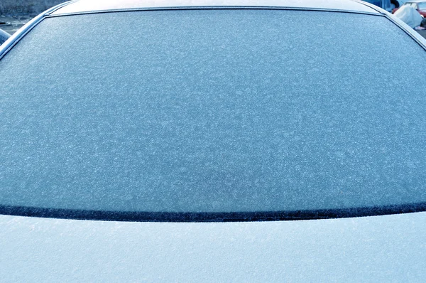 Frozen car windshield