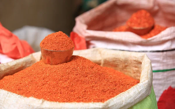 Closeup of red spicy pepper