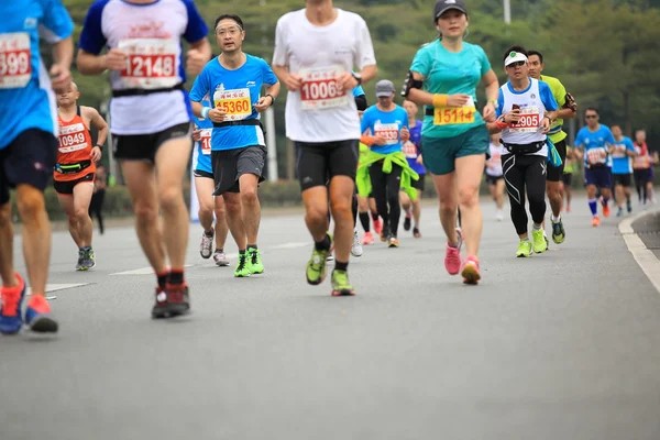 Athletes running at shenzhen international marathon