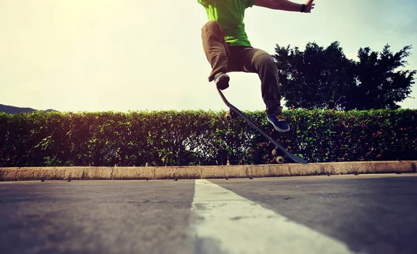 Young female skateboarder