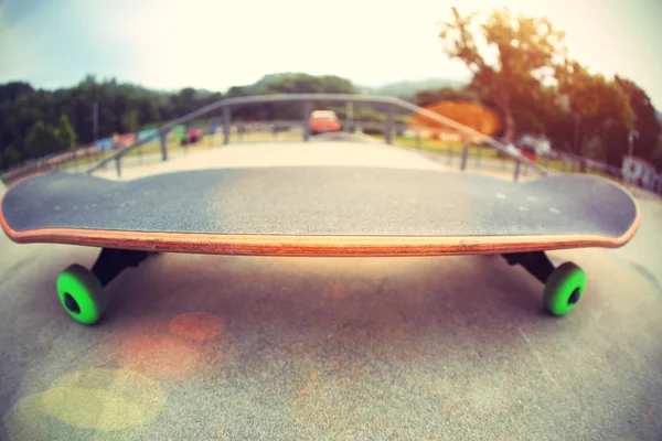 Skateboard deck in park