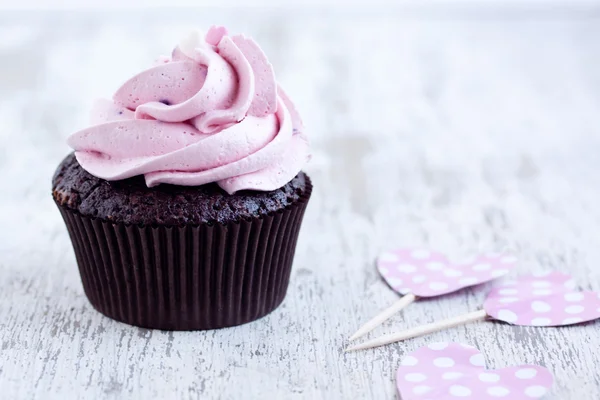 Pink chocolate cupcake