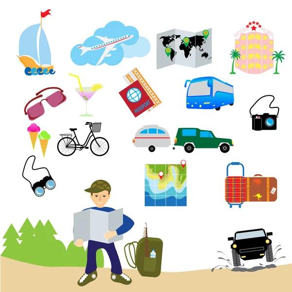 Travel and vacation icon collection