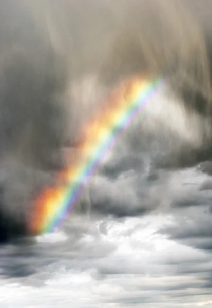 Storm rainbow on the nature