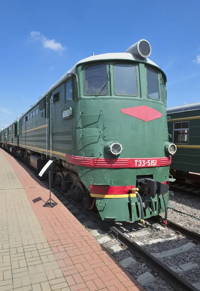 Soviet cargo diesel locomotive with electric transmission TE3-5151,  built in 1964