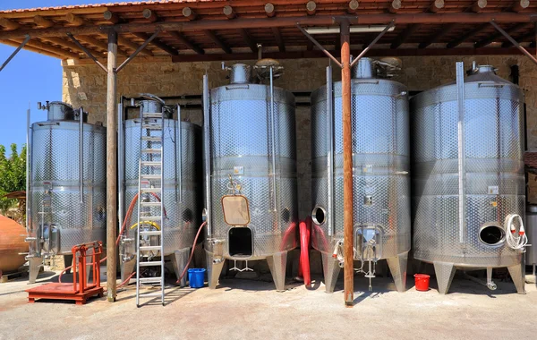 Wine tanks winery Ktima Gerolemo Winery & Vineyards