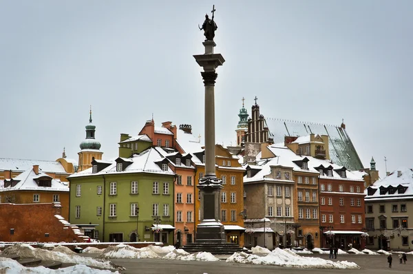 Old town of Warsaw city in winter