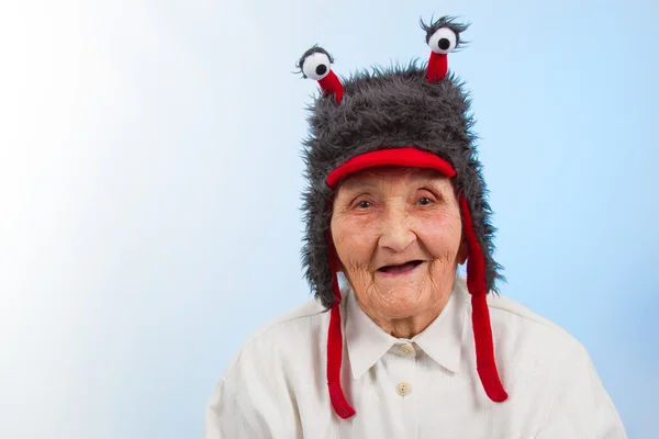 Grandma in funny hat