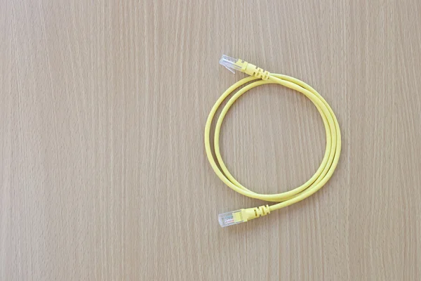 Yellow of Ethernet cable or LAN cable.