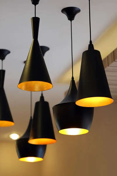 Modern black lamps.