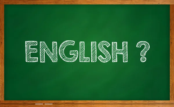 Learning language - English written on chalkboard