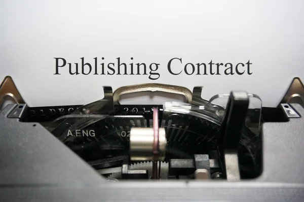 Publishing contract on typewriter