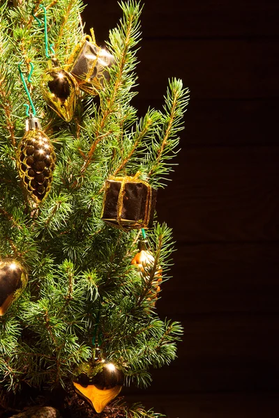 Spruce with golden decoration