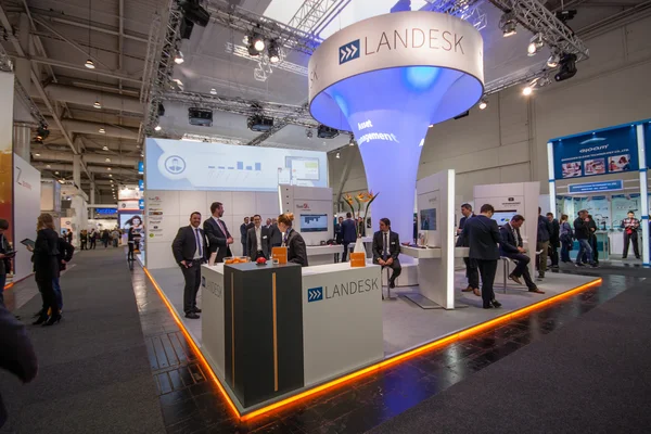 HANNOVER, GERMANY - MARCH 14, 2016: Booth of Landesk Software company at CeBIT information technology trade show in Hannover, Germany on March 14, 2016