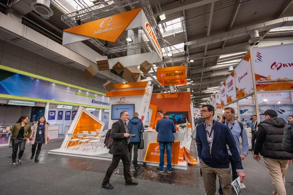 HANNOVER, GERMANY - MARCH 14, 2016: Booth of Alibaba Group at CeBIT information technology trade show in Hannover, Germany on March 14, 2016