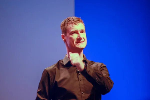 BERLIN, GERMANY - NOVEMBER 11, 2014: SAP Head of Products and innovation technology Bjorn Goerke delivers an address to SAP TechEd 2014 conference on November 11, 2014 in Berlin, Germany