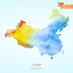 中国水彩地图 - 图库矢量图像 superson #7301