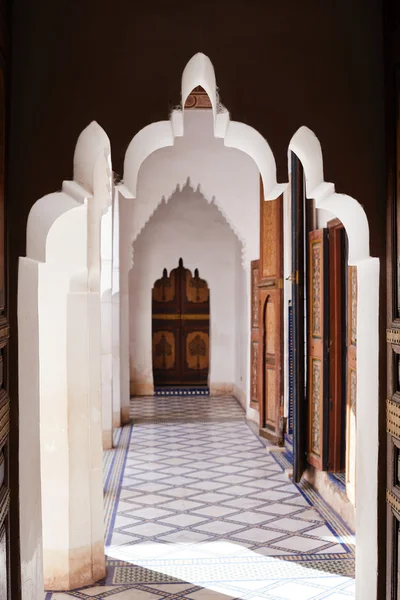 MARRAKESH, MOROCCO March 3, 2016: El Bahia Palace is visited by tourists from all world. It is an example of Eastern Architecture from the 19th century.