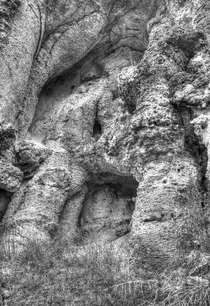 Rock phenomenon in black and white