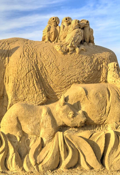 BURGAS, BULGARIA - OCTOBER 04: Sand sculpture in Burgas Sand Sculptures Festival on OCTOBER 04, 2015 in Burgas, Bulgaria