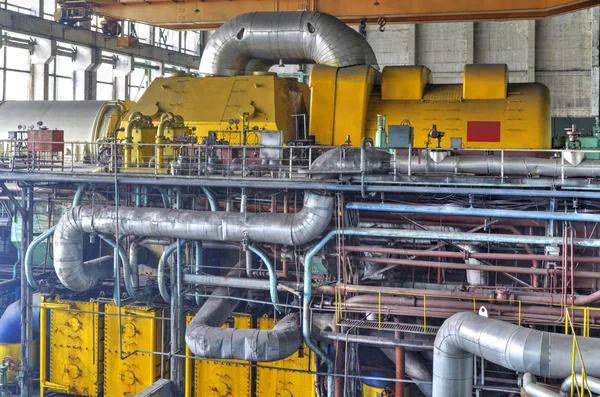 Machine room in thermal power plant