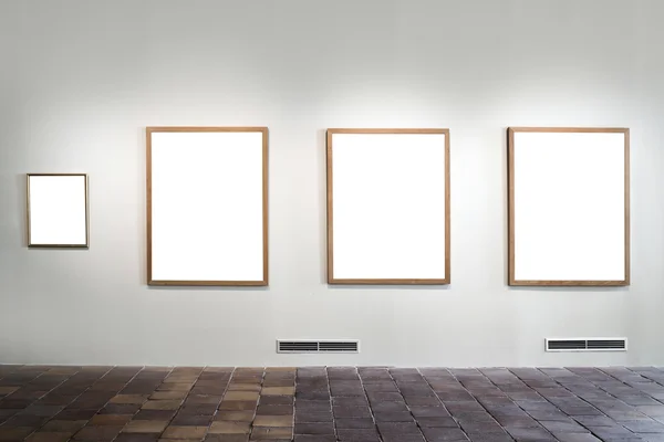 Empty gallery with empty frames