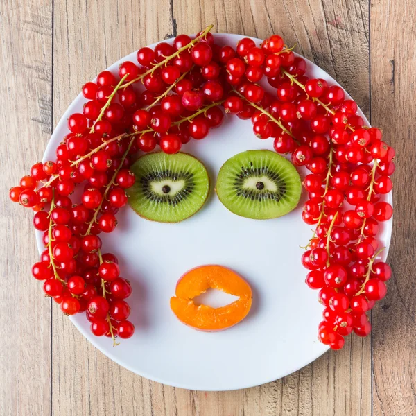 Plate with fruits funny face