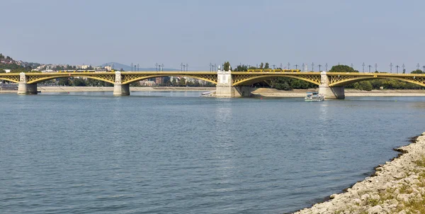 Margaret Bridge across the Danube river in Budapest, Hungary.