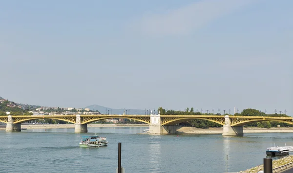 Margaret Bridge across the Danube river in Budapest, Hungary.