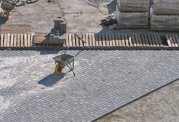 Building pavement street. View from above.