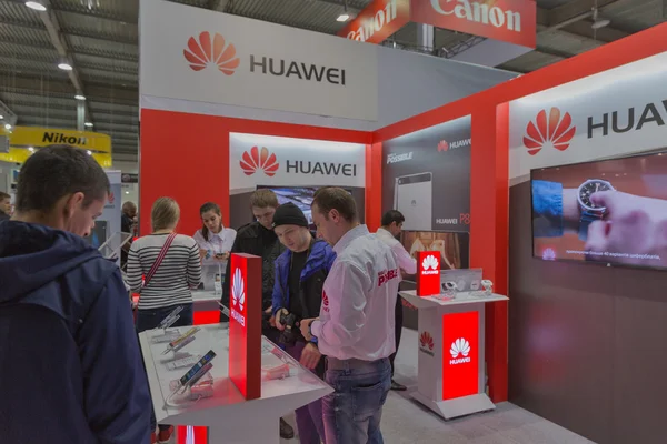 Huawei company booth at CEE 2015, the largest electronics trade show in Ukraine