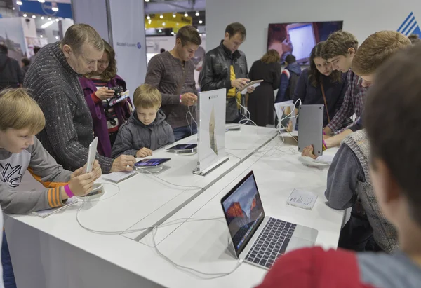 Apple company booth at CEE 2015, the largest electronics trade show in Ukraine