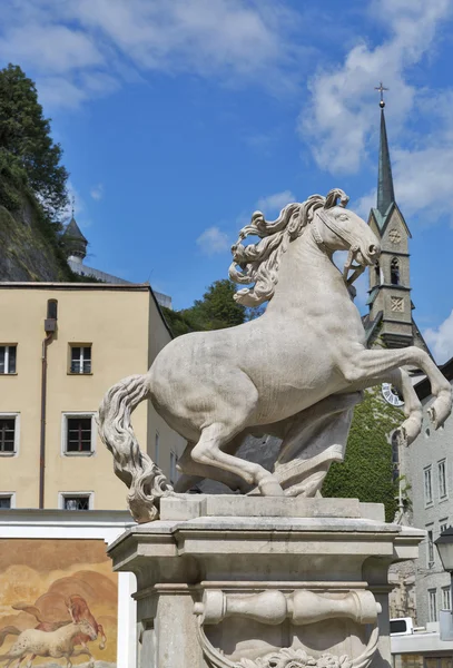 Horse Well in Salzburg with a horse sculpture