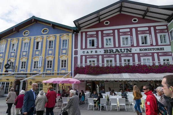 Mondsee center town street in Austria.
