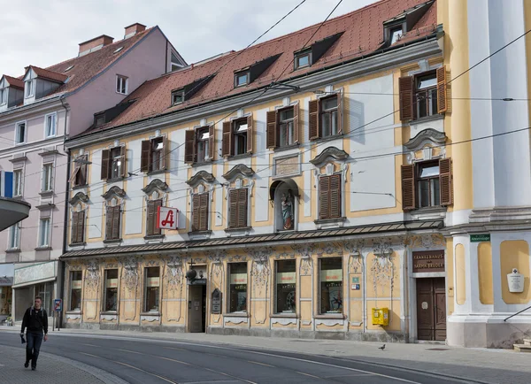 Old pharmacy Zum Granatapfel building in Graz, Austria.