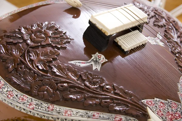 Sitar, a string Indian Traditional instrument, close-up