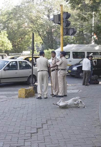 MUMBAI, INDIA - may 2015: Streets of Bombay - Indian police and