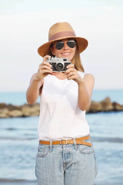 woman taking a photo